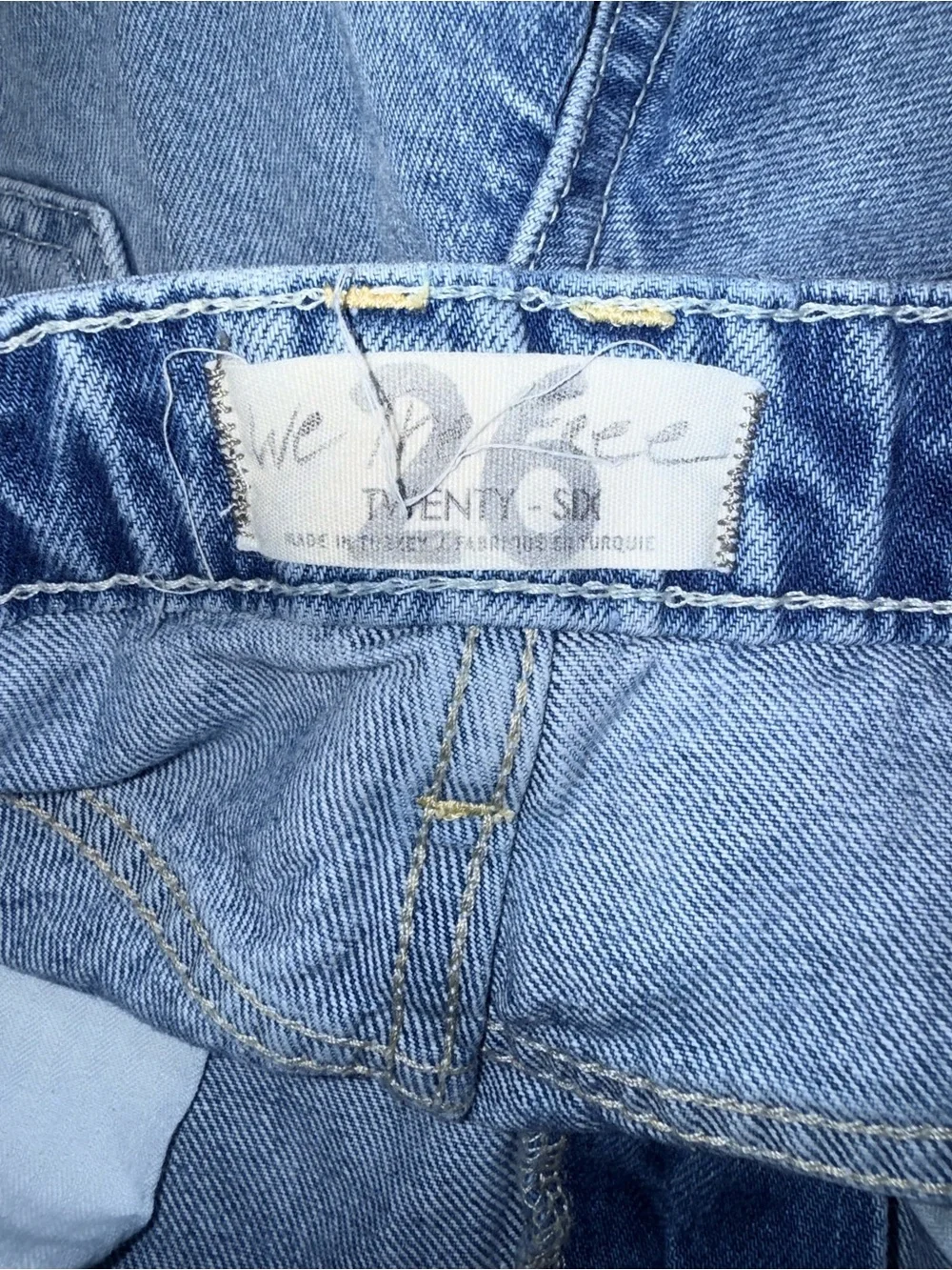 Free People We The Free Distressed Denim Bermuda Shorts Cut Off Jorts Grunge 26⁠